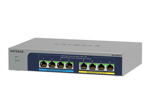 NETGEAR MS108UP Unmanaged Switch&comma; 8x RJ-45&comma; Backplane&colon; 40 Gbit&sol;s&comma; PoE