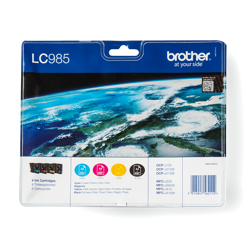 Brother LC985VALBP&comma; original&comma; schwarz&comma; cyan&comma; magenta&comma; gelb&comma; Tinte