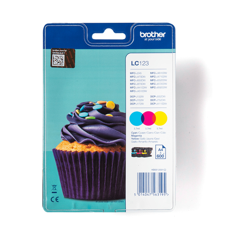 Brother LC123RBWBP&comma; original&comma; cyan&comma; magenta&comma; gelb&comma; Tinte
