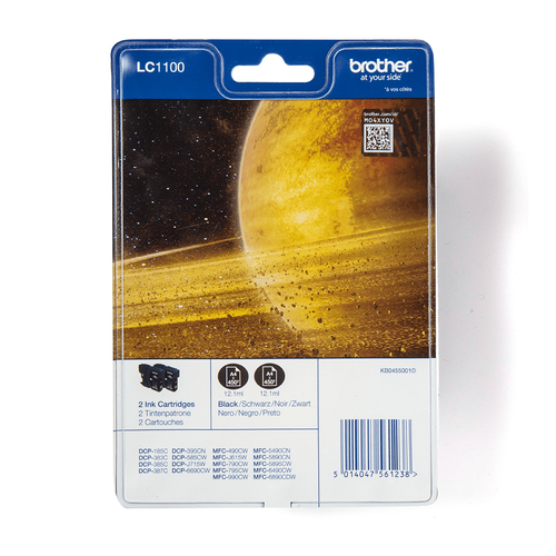 Brother LC1100BKBP2&comma; original&comma; schwarz&comma; Tinte