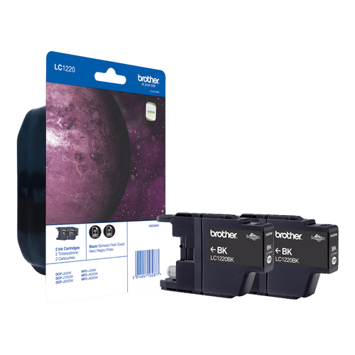 Brother LC1220BKBP2, original, schwarz Brother LC1220BKBP2, original, schwarz
