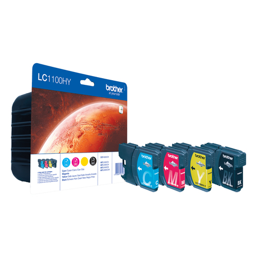 Brother LC1100HYVALBP&comma; original&comma; schwarz&comma; cyan&comma; magenta&comma; gelb&comma; Tinte
