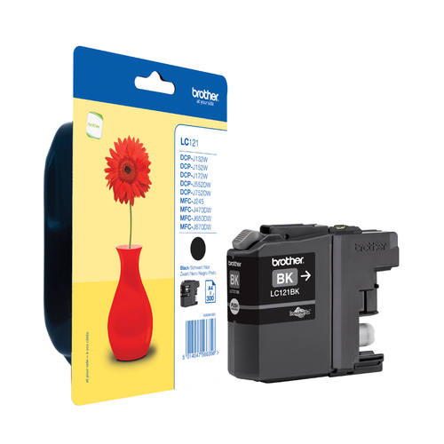 Brother LC121BKBP, original, schwarz, Tinte Brother LC121BKBP, original, schwarz, Tinte