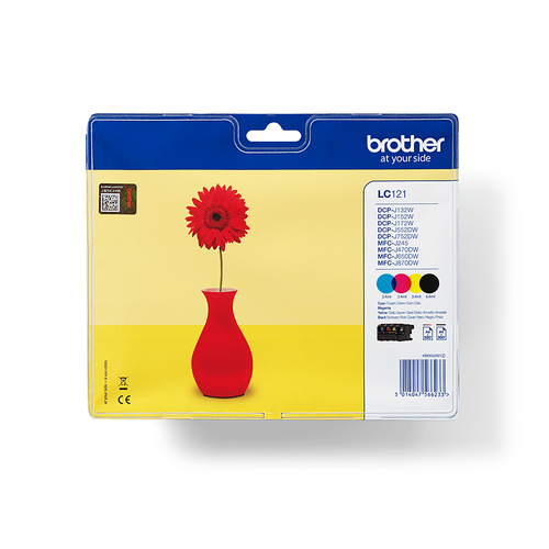 Brother LC121VALBP, original, schwarz, cyan, magenta, gelb Brother LC121VALBP, original, schwarz, cyan, magenta, gelb