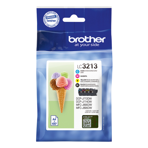 Brother LC3213VALDR, original, schwarz, cyan, magenta, gelb, Tinte Brother LC3213VALDR, original, schwarz, cyan, magenta, gelb, Tinte