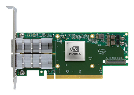 Nvidia ConnectX-6 InfiniBand&comma; Faser&comma; 200000 Mbit&sol;s&comma; gr&uuml;n&comma; grau