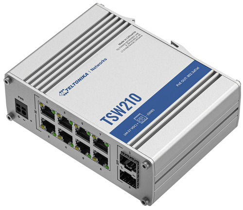 Teltonika TSW210 Unmanaged Switch, 8x RJ-45, Backplane: 20 Gbit/s Teltonika TSW210 Unmanaged Switch, 8x RJ-45, Backplane: 20 Gbit/s