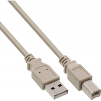 InLine USB 2.0 Kabel, A an B, beige, 5,0m