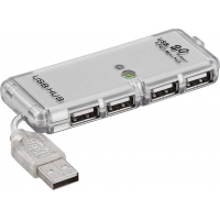 goobay USB 2.0  4-Port Hub silber 