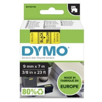 Dymo D1 Beschriftungsband 9mm, schwarz/gelb 