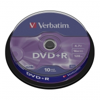 1x10 Verbatim DVD+R 4,7GB 16x Speed,