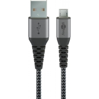 0,5m Goobay Micro-USB-auf-USB-A-Textilkabel