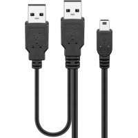 0,6m USB Y-USB Kabel 2x A Stecker